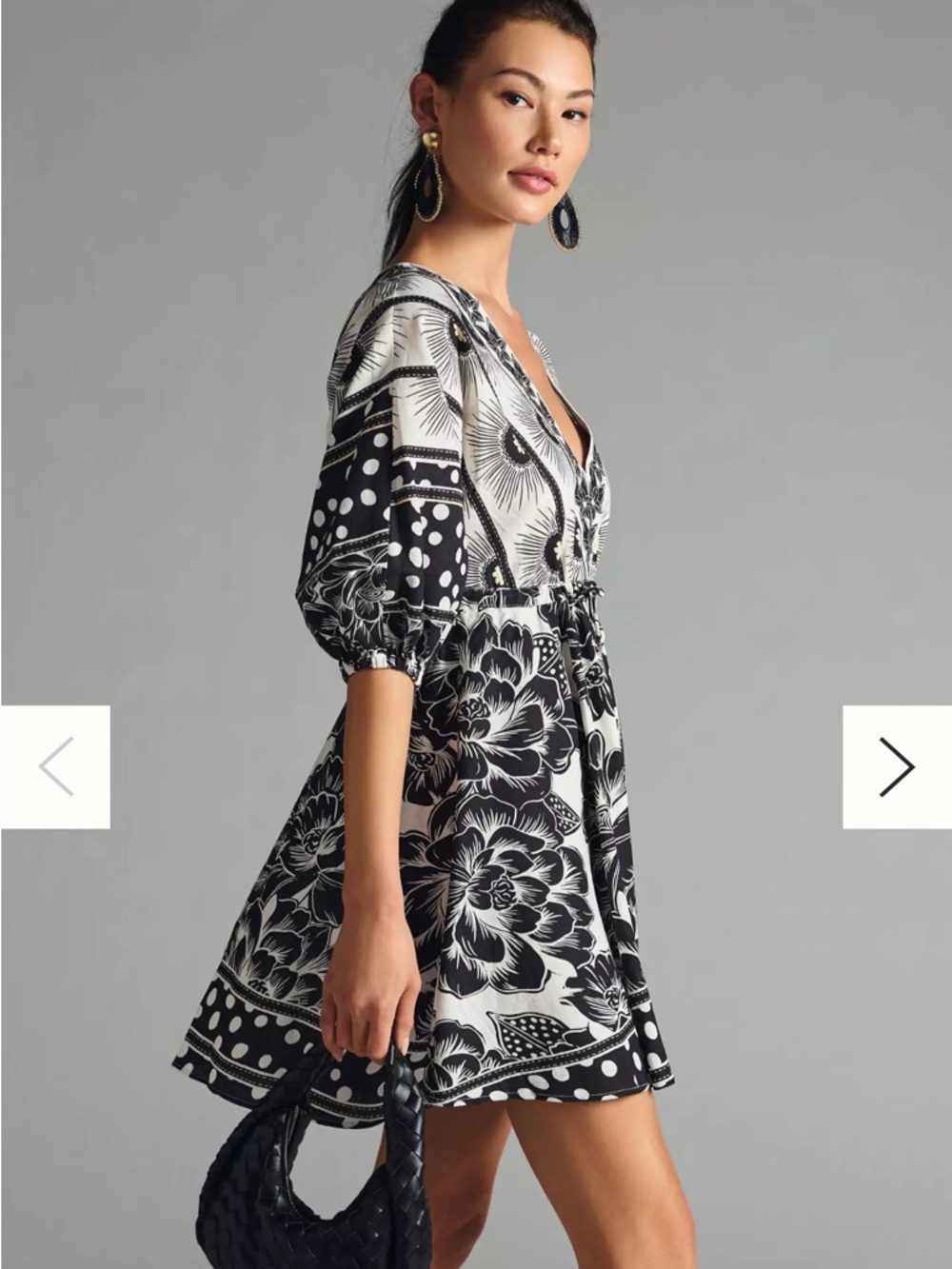 Farm Rio for Anthropologie collaboration,  the Printed Puff-Sleeve XS /Petite